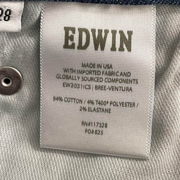Edwin Jeans Womens 28 Blue Denim Ventura Bree Slim Skinny USA Stretch Medium - Picture 12 of 15